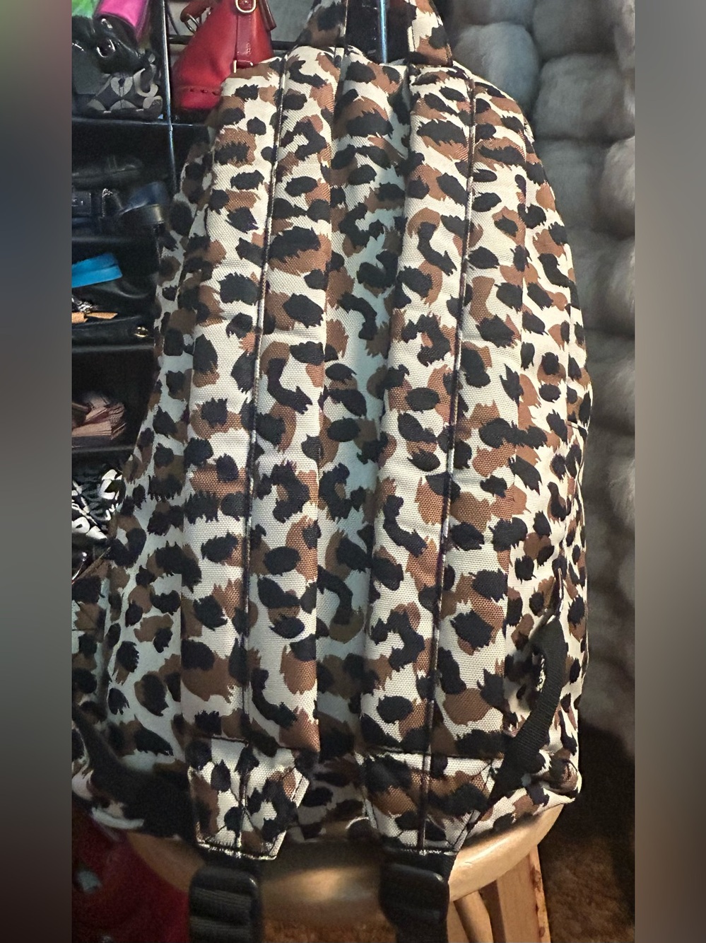 Herschel Supply Co. Leopard Print Backpack in Black, Brown & Cream - Picture 6 of 12
